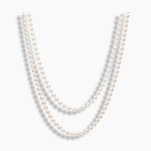 Collar de doble hebra de perlas de Akoya