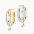 Diamond Dangle Hoops