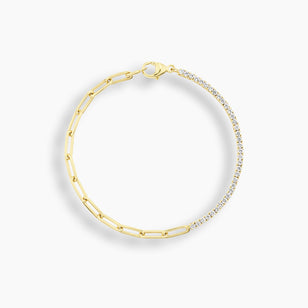 Diamond Paperclip Tennis Statement Bracelet