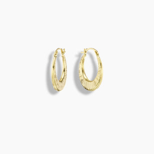 Textured Crescent Hoop Earring