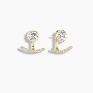 Diamond Curved Bar Earring Jackets