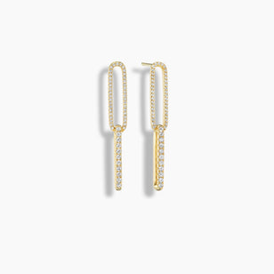 Diamond Paperclip Earrings