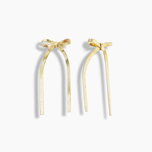 Gold Bow Stud Earrings