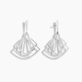 Deco Diamond Fan Drop Earrings