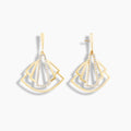 Deco Diamond Fan Drop Earrings