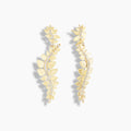 Black Tie Leaf Climber Earrings