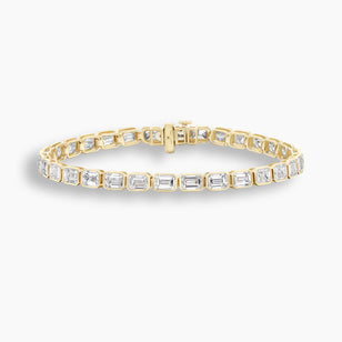 Emerald Cut Diamond Bezel Tennis Bracelet