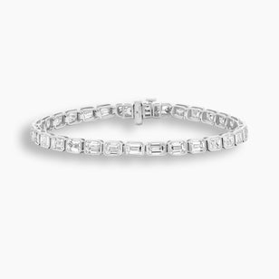 Emerald Cut Diamond Bezel Tennis Bracelet