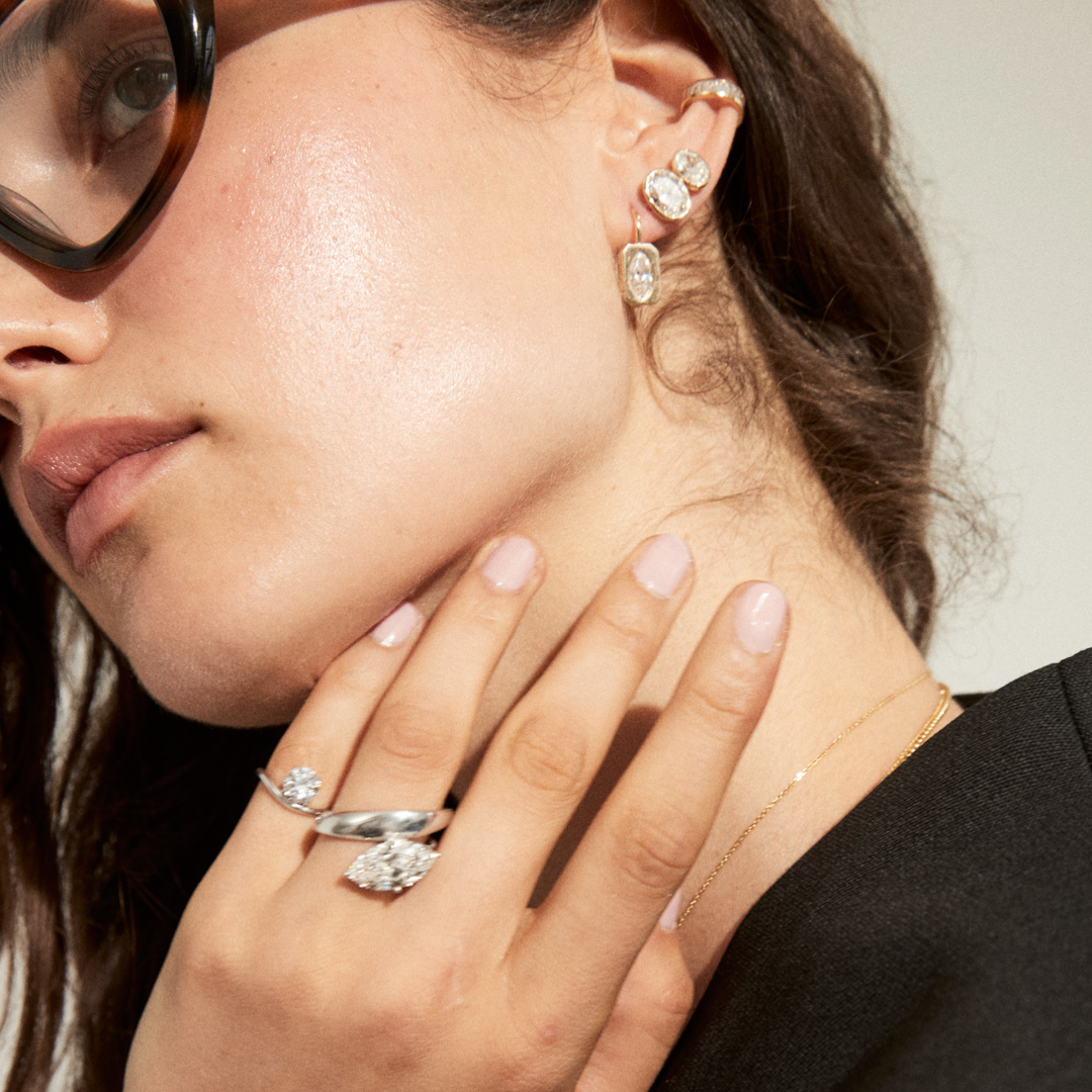 Swoop Round Diamond Pinky Ring – KBH Jewels