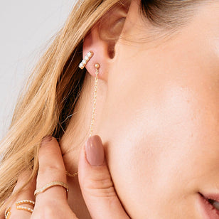 Thick Diamond Bar Studs