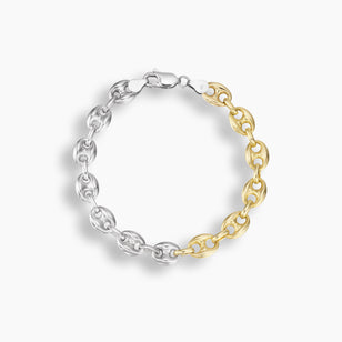 Half and Half Puffed Mariner Bracelet