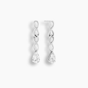 Infinity Pear Cut Diamond Drops Earrings