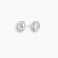 Large Oval Diamond Bezel Studs