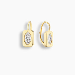 Marquise Diamond Bezel Frame Drop Earrings