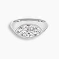 Marquise Diamond East West Evil Eye Pinky Ring