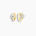 Solitaire Oval Diamond Huggies