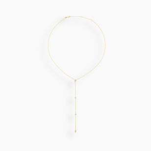 Pear Cut Bezel Diamond Lariat Necklace