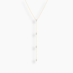 Pear Cut Bezel Diamond Lariat Necklace