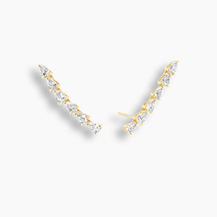 Pear Diamond Ear Climber