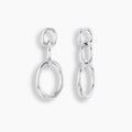 Pendientes con flecos y cadena de plumas de plata de ley