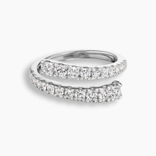 Sterling Silver Graduated Diamond Wrap Ring