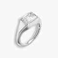 East West Emerald Cut Diamond Meridian Ring