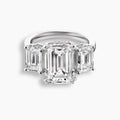 8.5 TCW Emerald Diamond Trilogy Ring