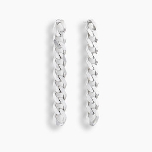 Pendientes de cadena con cuentas de varias hileras de plata de ley