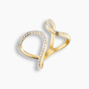 Anillo de forma libre de diamantes