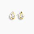 Pear Cut Diamond Bezel Teardrop Studs