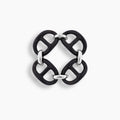 Ebony Wood & Sterling Silver Gucci Link Bracelet