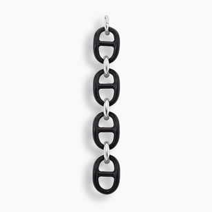 Ebony Wood & Sterling Silver Gucci Link Bracelet