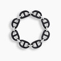 Ebony Wood & Sterling Silver Gucci Link Choker