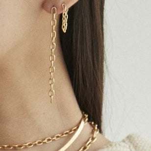 Mini Chain Link Loop Earrings