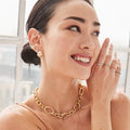Aretes de diamantes ovalados 