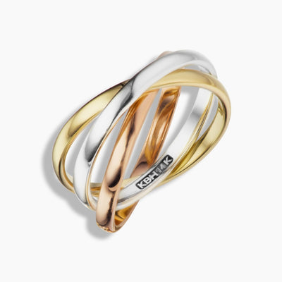 Tri - Color Trinity Ring