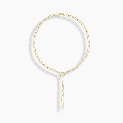 Paperclip Chain Lariat Necklace