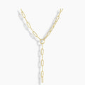 Paperclip Chain Lariat Necklace