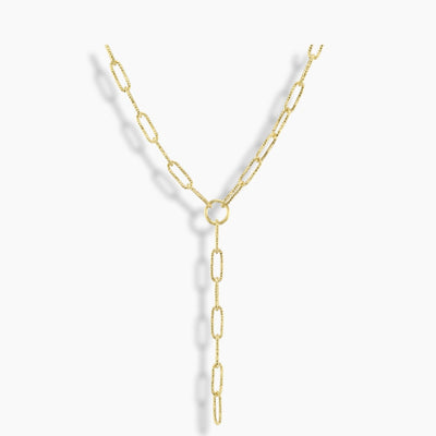 Paperclip Chain Lariat Necklace