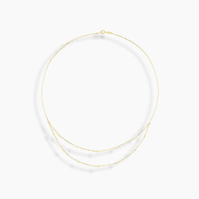 Collar de cuentas de doble diamante