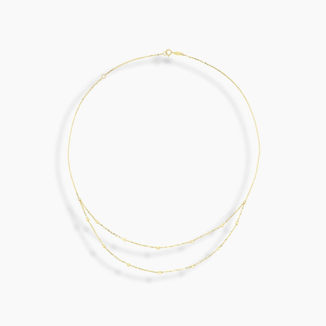 Collar de cuentas de doble diamante