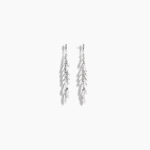 Sterling Silver Feather Chain Fringe Earrings