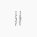 Sterling Silver Feather Chain Fringe Earrings