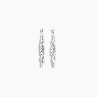 Sterling Silver Feather Chain Fringe Earrings