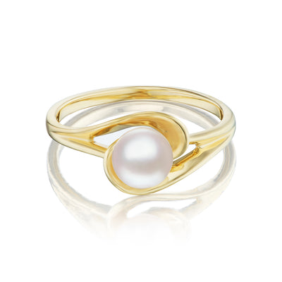 Akoya Pearl Twist Ring