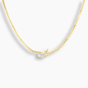 Pear Diamond Snake Necklace