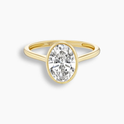 Oval Cut Bezel Diamond Ring