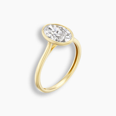 Oval Cut Bezel Diamond Ring