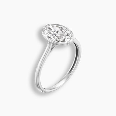 Oval Cut Bezel Diamond Ring