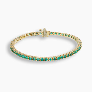 Pulsera clásica línea tenis esmeralda